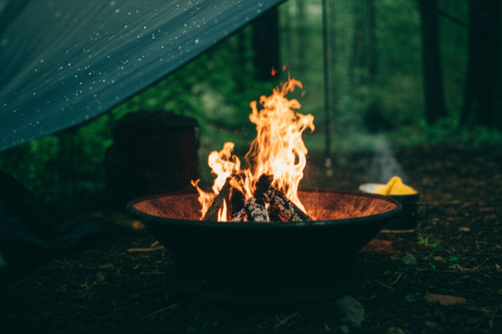 焚き火を安全に楽しむための注意点のイメージ