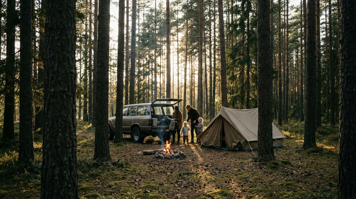 ファミリーキャンプ 焚き火の魅力・メリット3選 のイメージ